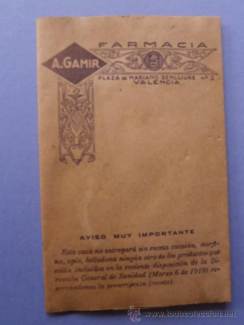 Coleccionismo: FOLLETO INFORMATIVO-FARMACIA-A.GAMIR CON RECETA + PULICIDAD VER FOTOS A&Ntilde;O 1953