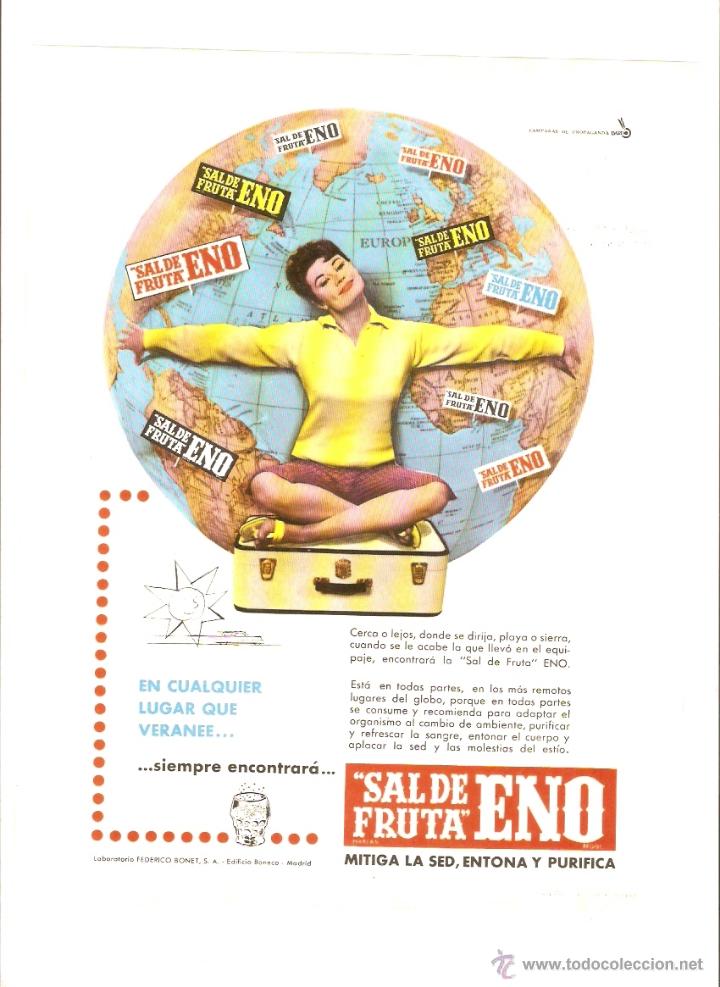 Coleccionismo: A&Ntilde;O 1960 RECORTE PRENSA PUBLICIDAD SAL DE FRUTA ENO