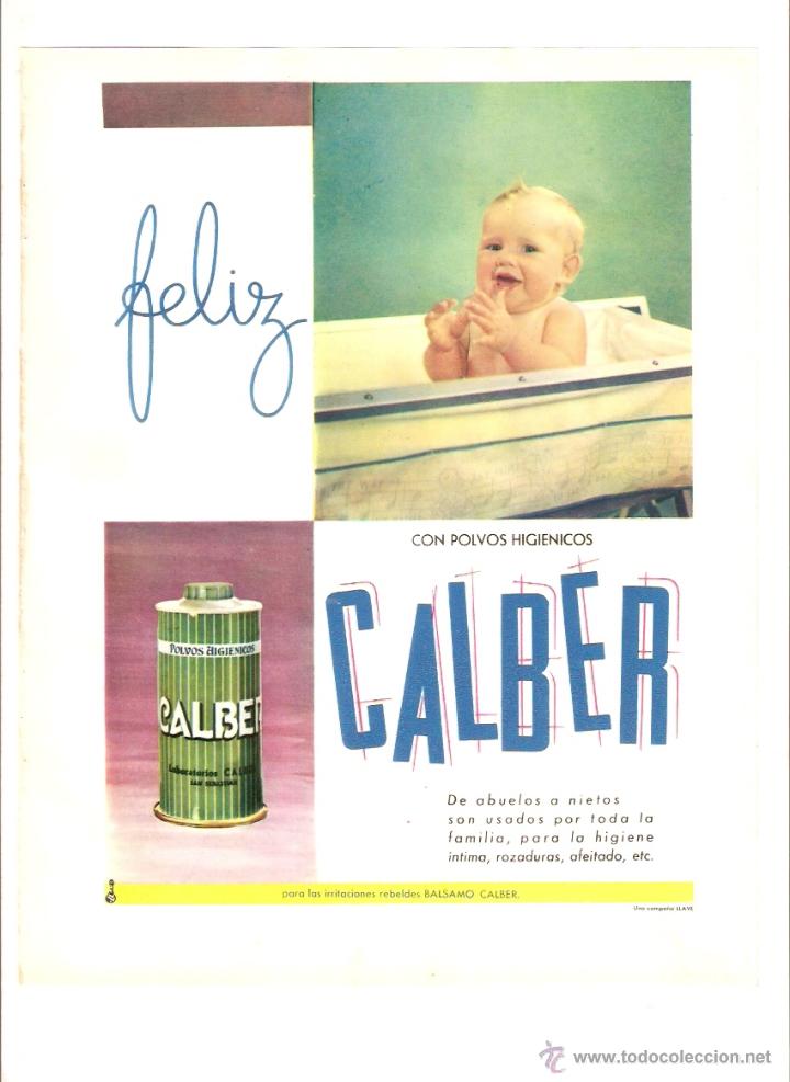 Coleccionismo: A&Ntilde;O 1960 RECORTE PRENSA PUBLICIDAD POLVOS HIGIENICOS CALBER