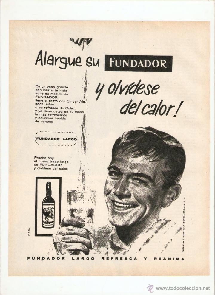 Coleccionismo: A&Ntilde;O 1960 RECORTE PRENSA PUBLICIDAD BEBIDAS FUNDADOR LARGO REFRESCO