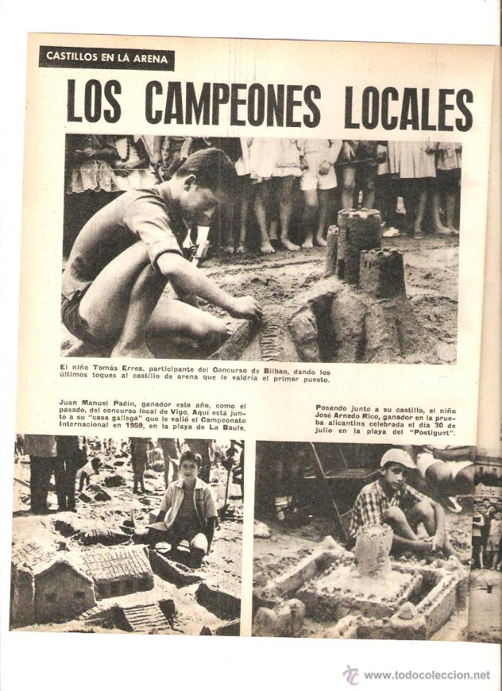 Colecionismo: A&Ntilde;O 1960 RECORTE PRENSA CADIZ FINAL ESPA&Ntilde;OLA CONCURSO INFANTIL DE CASTILLOS EN LA ARENA