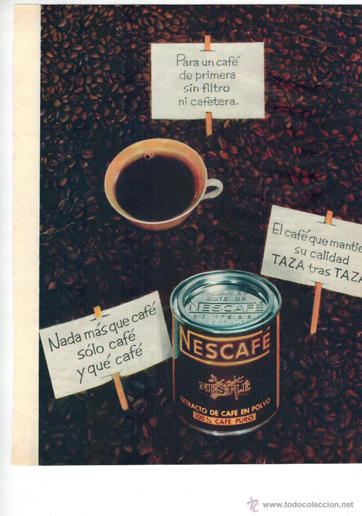 Coleccionismo: A&Ntilde;O 1959 RECORTE PRENSA PUBLICIDAD NESCAFE CAFE EN POLVO NESTLE