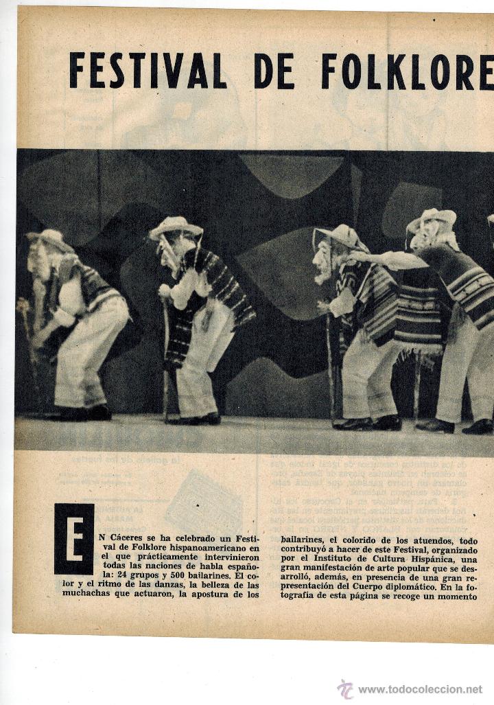 Coleccionismo: A&Ntilde;O 1959 RECORTE PRENSA FESTIVAL FOLKLORE HISPANICO CACERES BALLE CORU&Ntilde;A DANZAS POPULARES FANDANGO