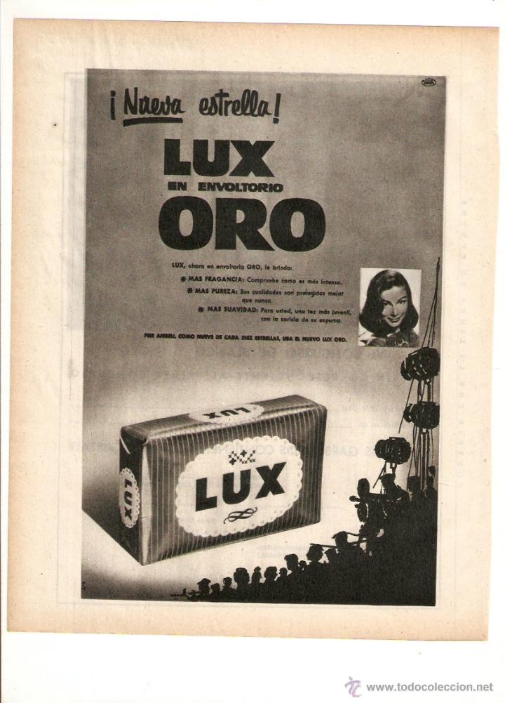 Coleccionismo: A&Ntilde;O 1959 RECORTE PRENSA PUBLICIDAD PASTILLA DE JABON LUX ORO