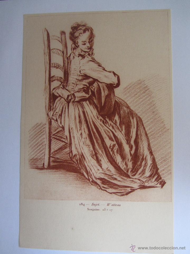 Coleccionismo: Lamina en sanguina Gilles Demarteau. Sujet. Principios de siglo XX. 25 x 15,7 cm