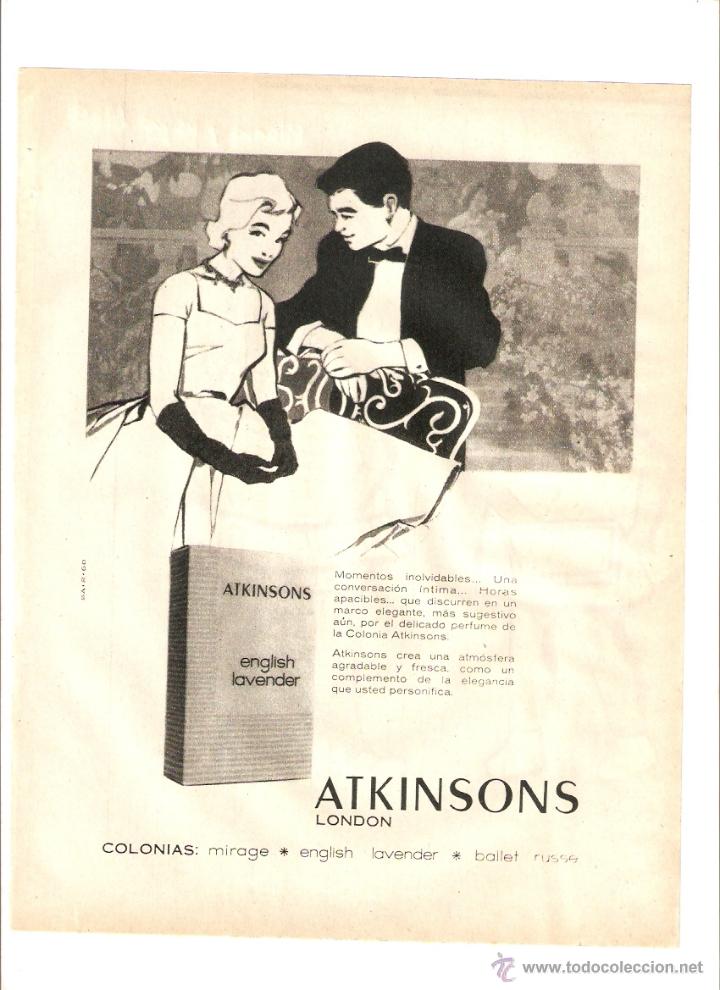 Colecionismo: A&Ntilde;O 1960 RECORTE PRENSA PUBLICIDAD COLONIA ATKINSONS