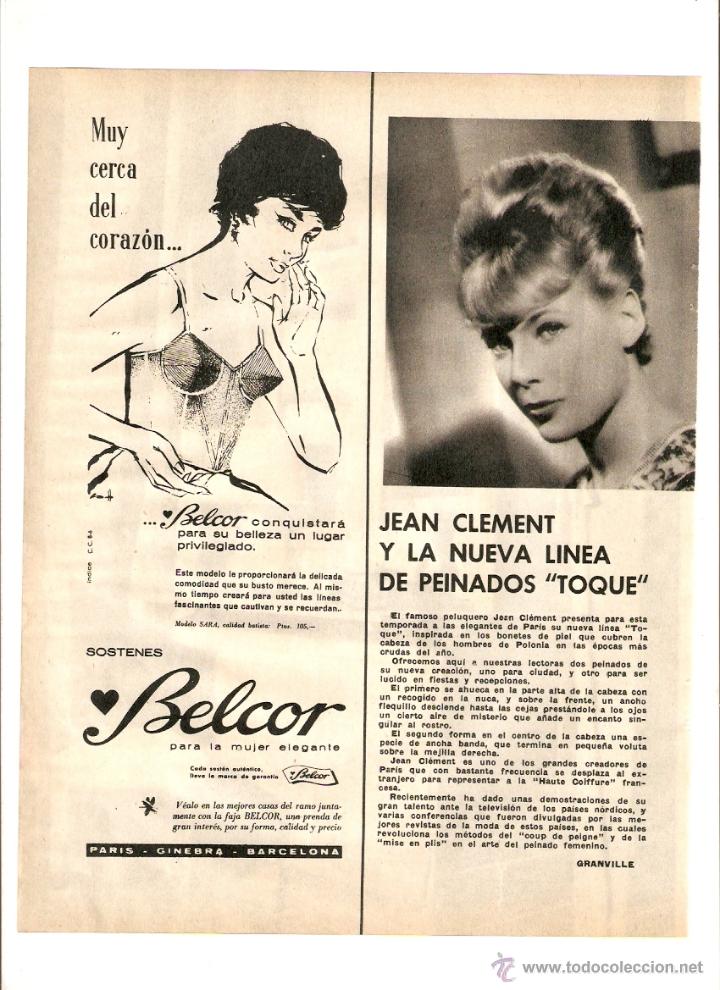 Coleccionismo: A&Ntilde;O 1960 RECORTE PRENSA PUBLICIDAD BELCOR CORSETERIA SOSTENES
