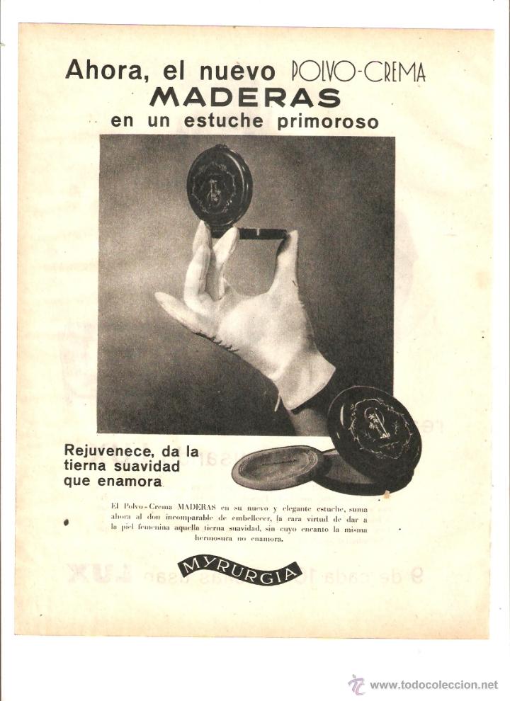 Coleccionismo: A&Ntilde;O 1960 RECORTE PRENSA PUBLICIDAD POLVO CREMA MADERAS MYRURGIA JABON LUX JANE POWELL