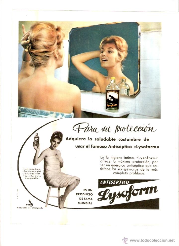 Coleccionismo: A&Ntilde;O 1960 RECORTE PRENSA PUBLICIDAD ANTISEPTICO LYSOFORM