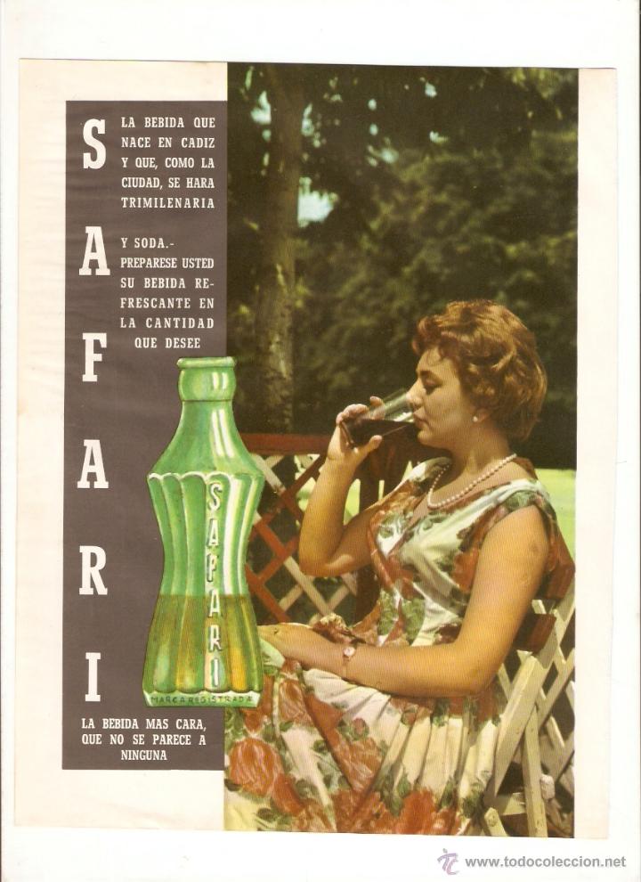 Coleccionismo: A&Ntilde;O 1959 RECORTE PRENSA PUBLICIDAD BEBIDAS SAFARI FOTOGRAFIA VISTA AEREA DE CADIZ