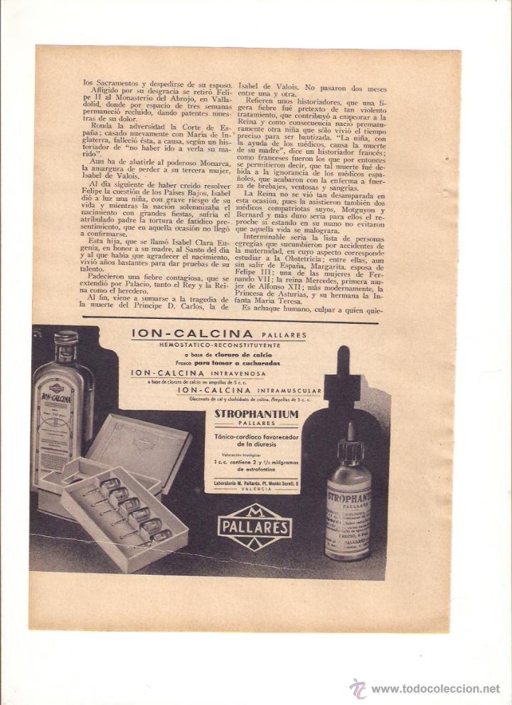 Sammelleidenschaft Papier: A&Ntilde;O 1935 RECORTE PRENSA PUBLICIDAD ION CALCINA STROPHANTIUM PALLARES FARMACIA HEMOSTATICO