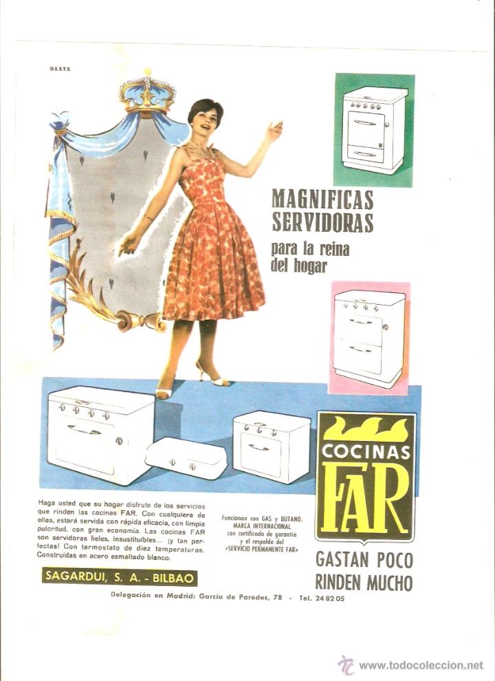 Collectionnisme: A&Ntilde;O 1959 RECORTE PRENSA PUBLICIDAD ELECTRODOMESTICOS COCINAS FAR NEVERA KELVINATOR FRIGORIFICO