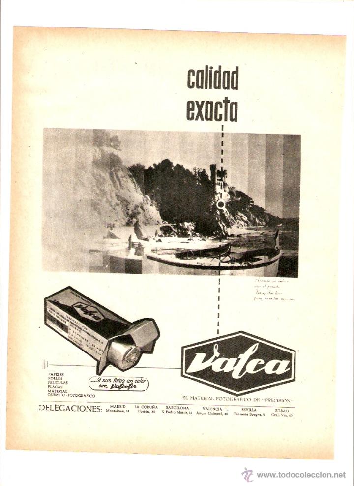 Collecting paper: A&Ntilde;O 1959 RECORTE PRENSA PUBLICIDAD MATERIAL FOTOGRAFICO VALCA FOTOGRAFIA