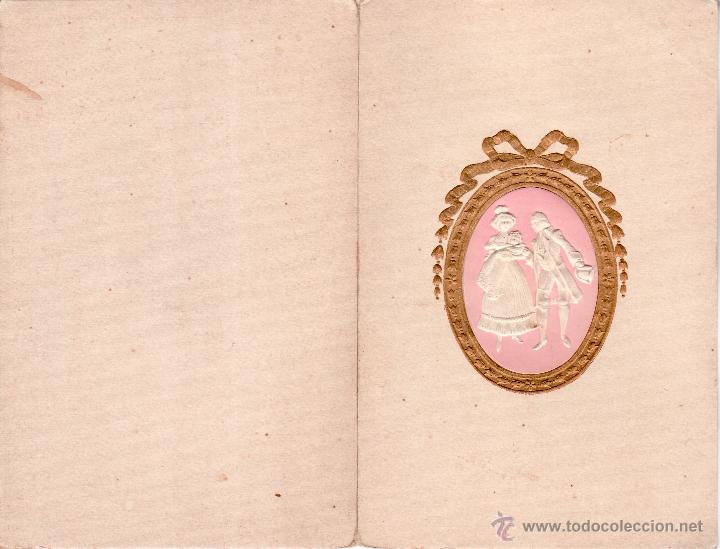 Coleccionismo: TARJETA EN RELIEVE DE MENU PARA UNA BODA SIN IMPRIMIR - INTERIOR EN BLANCO