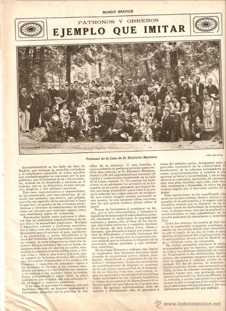 Collecting paper: A&Ntilde;O 1918 RECORTE PRENSA PERSONAL DE LA CASA DE ELEUTERIO MAARTINEZ MADRID EMPRESA PATRONOS OBREROS