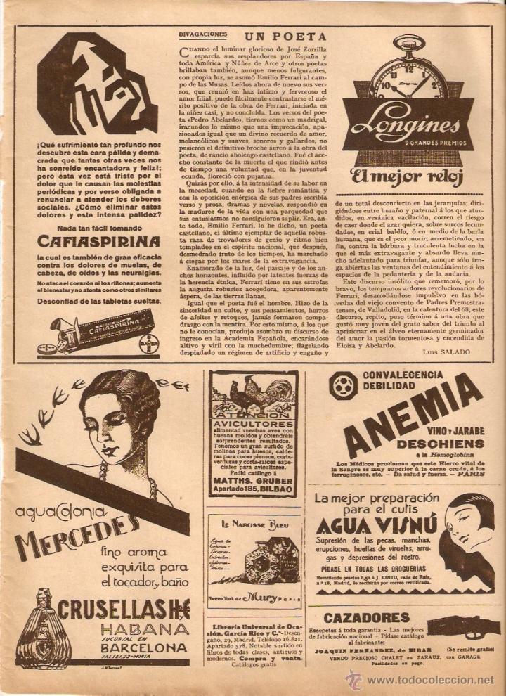 Coleccionismo: A&Ntilde;O 1928 RECORTE PRENSA PUBLICIDAD COLONIA MERCEDES CRUSELLAS CAFIASPIRINA RELOJ LONGINES