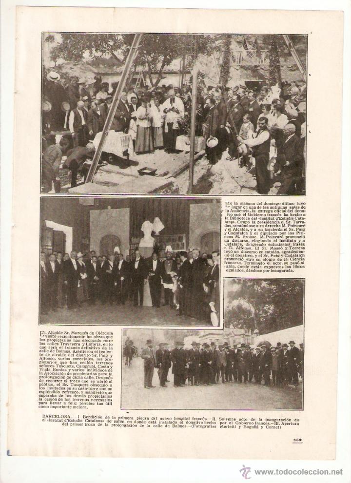 Collezionismo: A&Ntilde;O 1916 RECORTE PRENSA BARCELONA INSTITUT ESTUDIS CATALANS APERTURA PROLONGACION CALLE BALMES