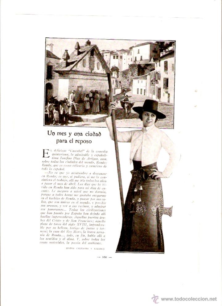 Coleccionismo: A&Ntilde;O 1928 RECORTE PRENSA JOSEFINA DIAZ DE ARTIGAS ACTRIZ TEATRO RONDA FOTOGRAFIA CALVACHE LAZARO