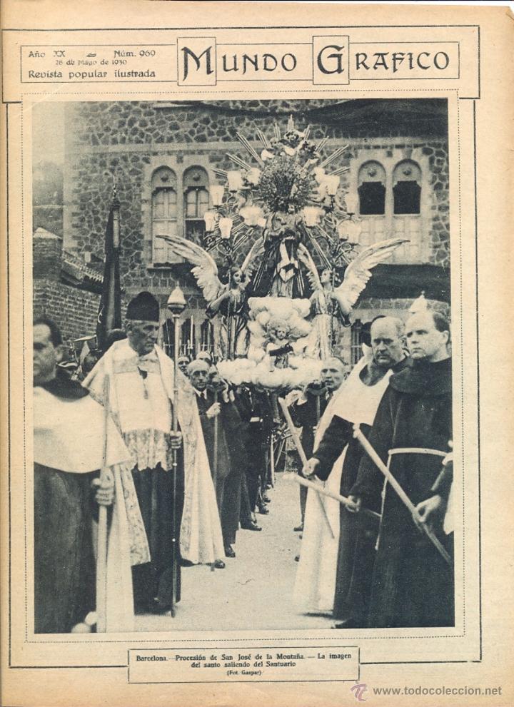 Collectionnisme: A&Ntilde;O 1930 RECORTE PRENSA BARCELONA PROCESION DE SAN JOSE DE LA MONTA&Ntilde;A SANTUARIO