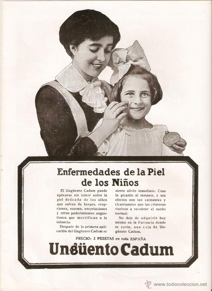 Collectionnisme: A&Ntilde;O 1925 RECORTE PRENSA PUBLICIDAD UNGUENTO CADUM PRODUCTOS PERFUMERIA CALBER SAN SEBASTIAN