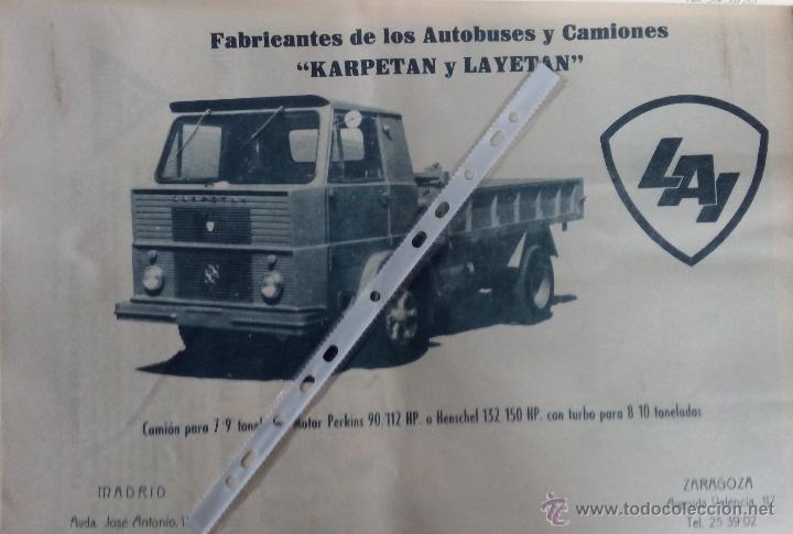 Sammelleidenschaft Papier: Publicidad Camion y Autobuses LAI , Karpetan y Layetan de 1964