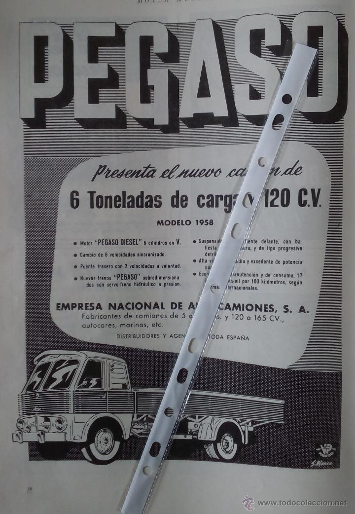 Coleccionismo: Publicidad Camion Pegaso Barajas Z-207 de 1958