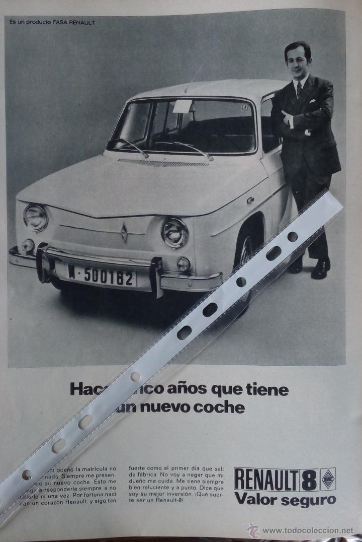 Coleccionismo: Publicidad Automovil Renault 8 de 1971