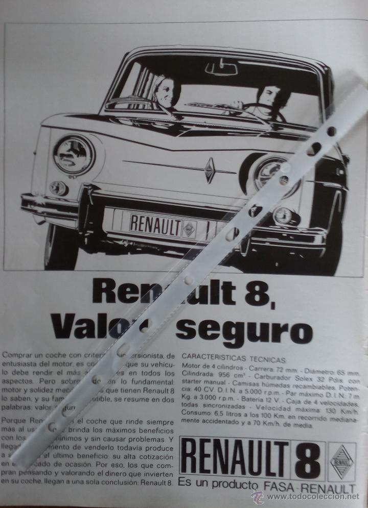 Sammelleidenschaft Papier: Publicidad Automovil Renault 8 de 1971