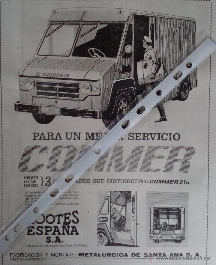 Coleccionismo: Publicidad Furgoneta Commer de 1964 fabricada por Santana