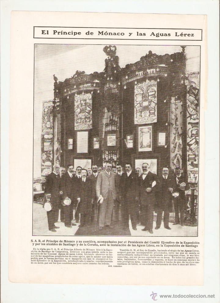 Collectionnisme: A&Ntilde;O 1909 RECORTE PRENSA PRINCIPE DE MONACO Y LAS AGUAS LEREZ PALACIO DE FOMENTO VALENCIA