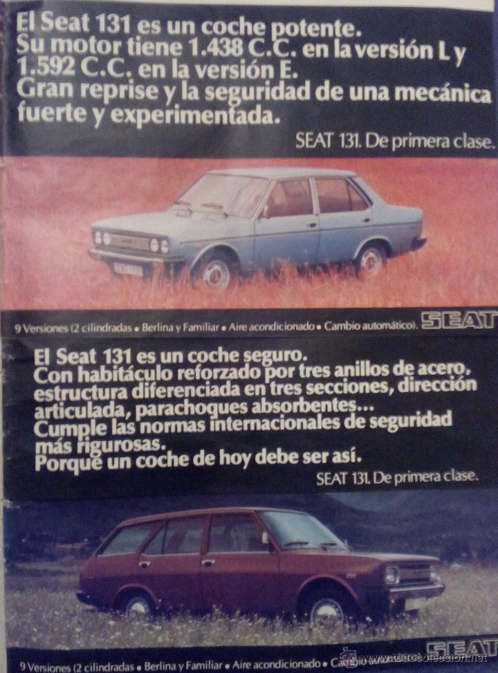 Collectionnisme: Publicidad Automovil Seat 131 ( 2 anuncios )