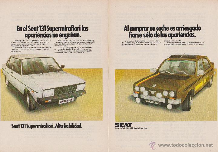Coleccionismo: Publicidad Automovil Seat 131 Supermirafiori