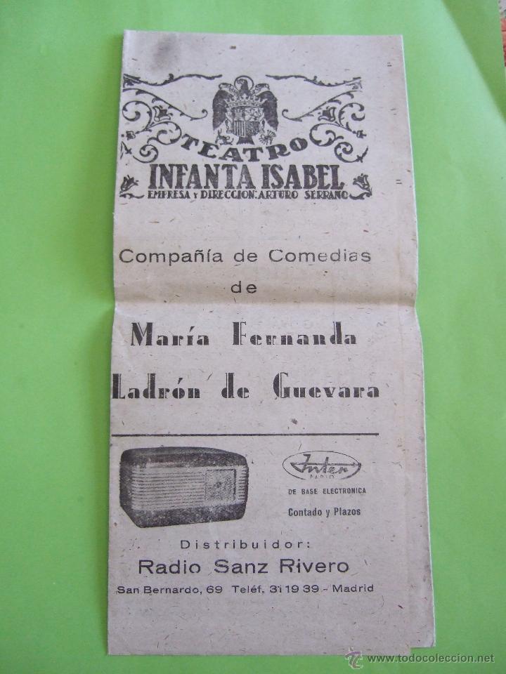 Collecting paper: FOLLETO PROGRAMA - TEATRO INFANTA ISABEL - EL PAN COMIDO EN LA MANO - M FERNANDA LADRON DE GUEVARA