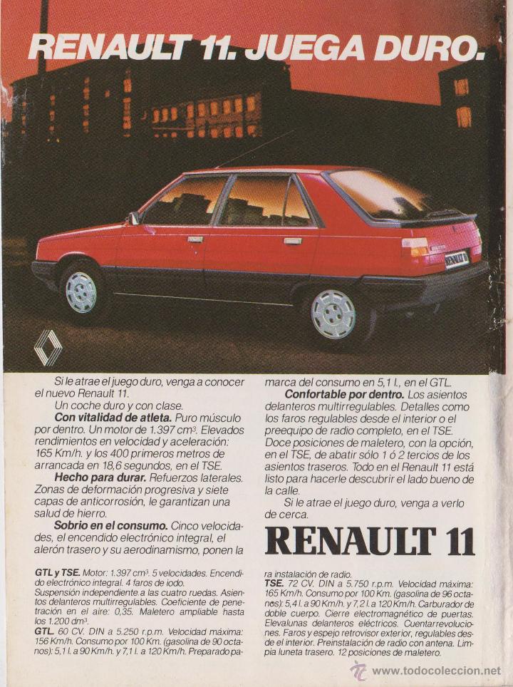 Sammelleidenschaft Papier: Publicidad Automovil Renault 11