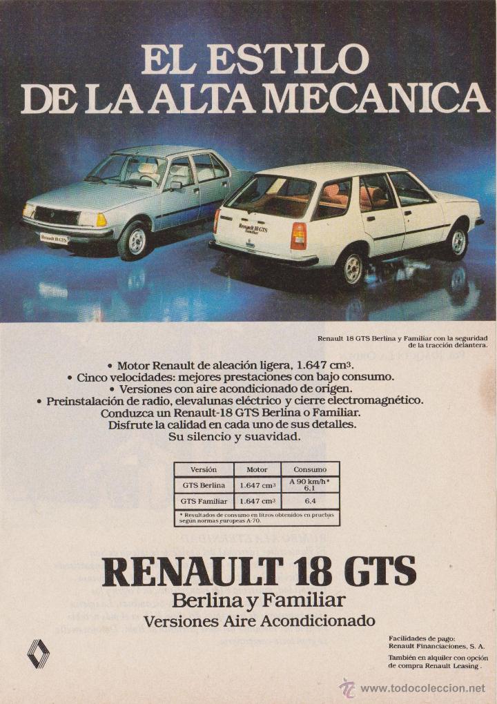 Sammelleidenschaft Papier: Publicidad Automovil Renault 18