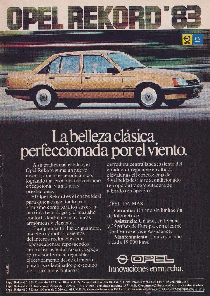 Sammelleidenschaft Papier: Publicidad Automovil Opel Rekord