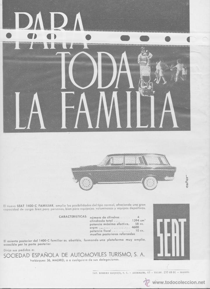 Sammelleidenschaft Papier: publicidad automovil seat 1400 C Familiar