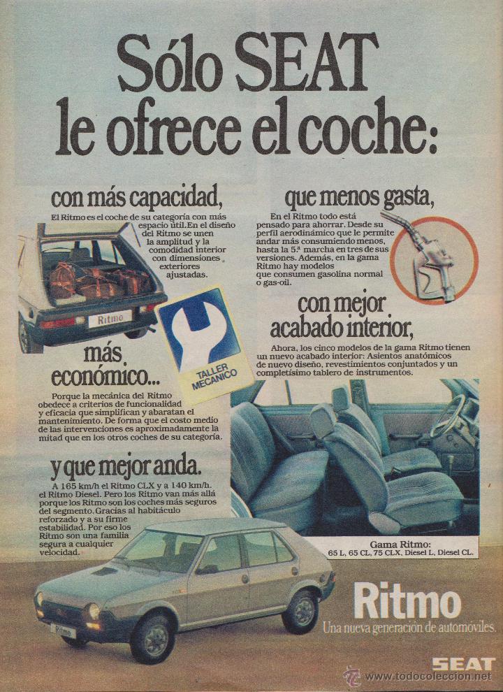 Sammelleidenschaft Papier: Publicidad Automovil Seat Ritmo