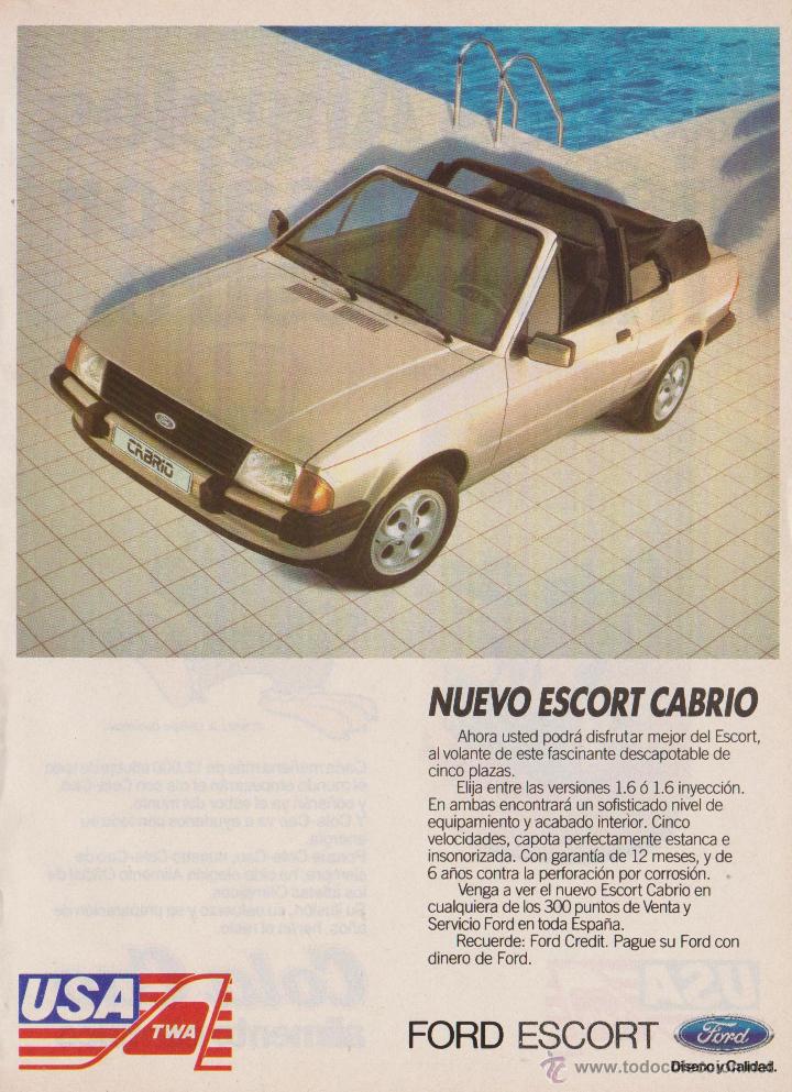 Sammelleidenschaft Papier: publicidad automovil Ford Escort Cabrio