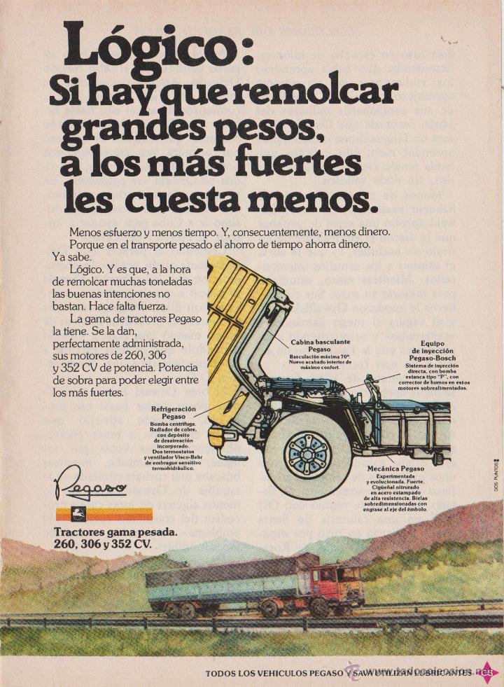 Sammelleidenschaft Papier: publicidad camion pegaso 2180 / 2181