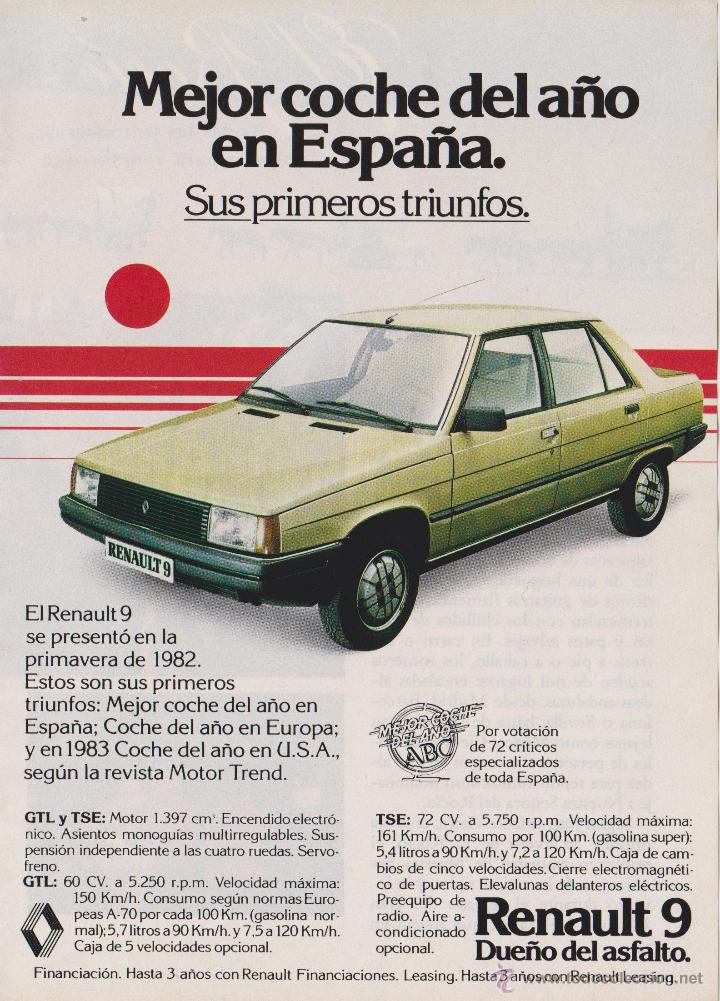 Sammelleidenschaft Papier: Publicidad Automovil Renault 9