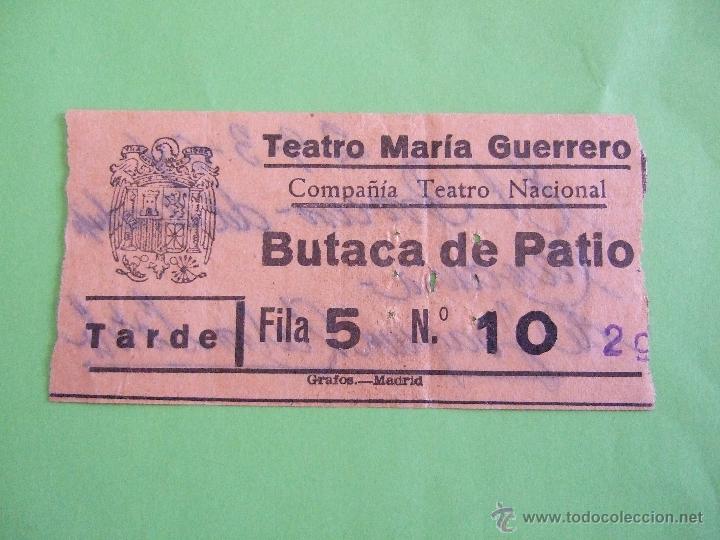 Collectionnisme: ENTRADA TEATRO MARIA GUERRERO - EL PROCESO DEL ARZOBISPO CARRANZA - 29 MARZO 1964