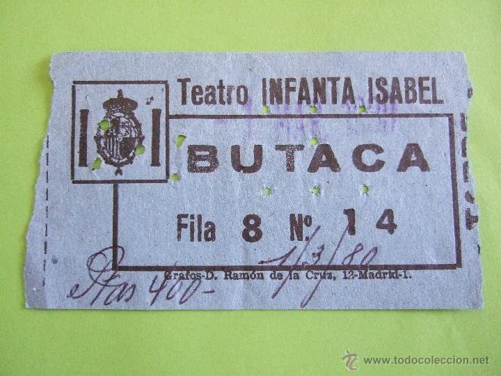 Collectionnisme: ENTRADA TEATRO INFANTA ISABEL - 1 DE MARZO DE 1980