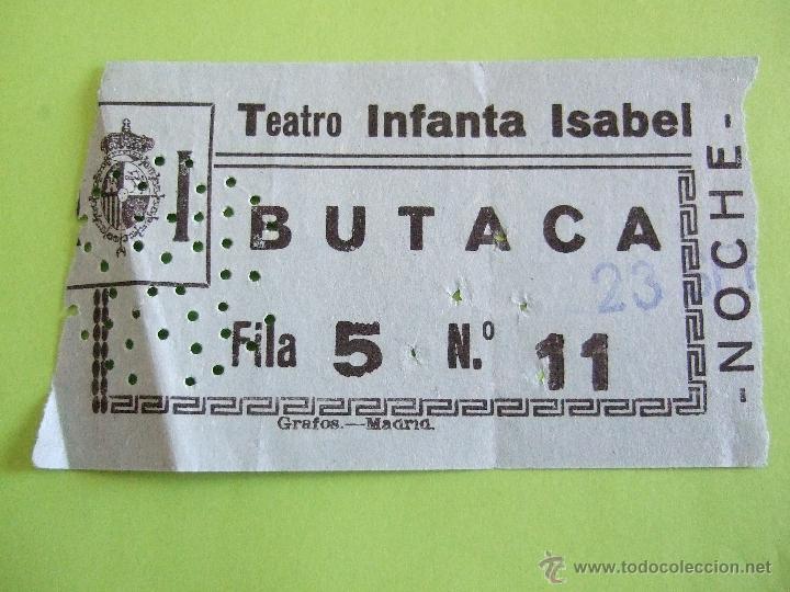 Collectionnisme: ENTRADA TEATRO INFANTA ISABEL - 23 SEPTIEMBRE 1956 - UN TRONO PARA CRISTY - ISABEL GARCES