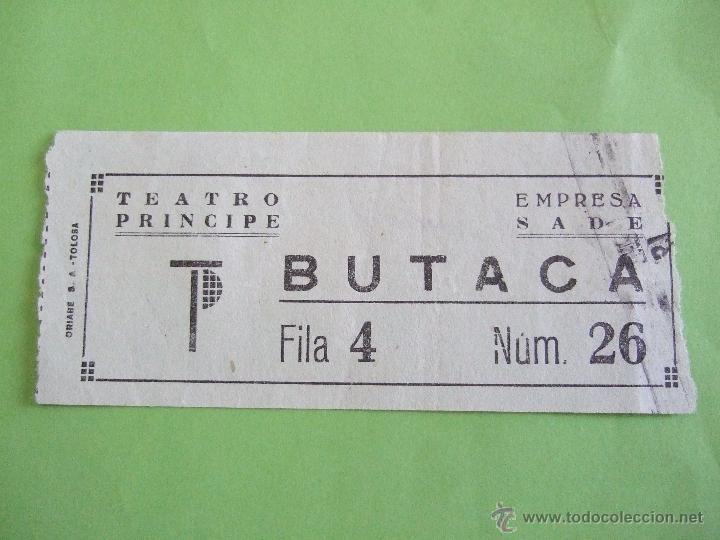 Coleccionismo: ENTRADA TEATRO PRINCIPE - (SAN SEBASTIAN???) - 18 AGOSTO 1951 - TENTACION