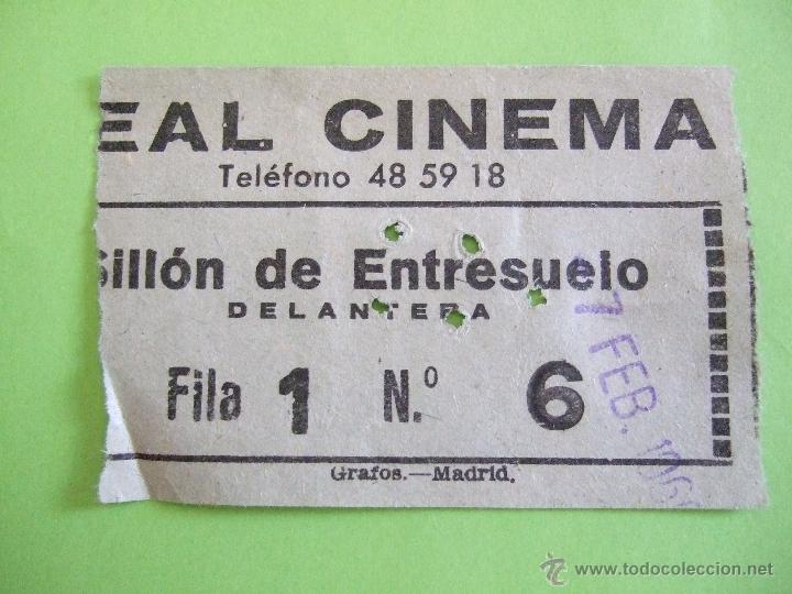 Coleccionismo: ENTRADA REAL CINEMA - 7 FEBRERO 1960