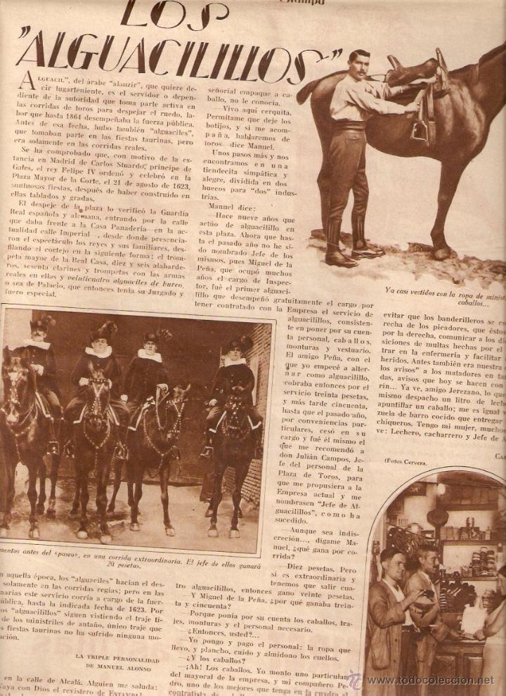 Collectionnisme: A&Ntilde;O 1930 RECORTE PRENSA MADRID ALGUACILILLOS PLAZA DE TOROS BODA PEPITA SAMPER