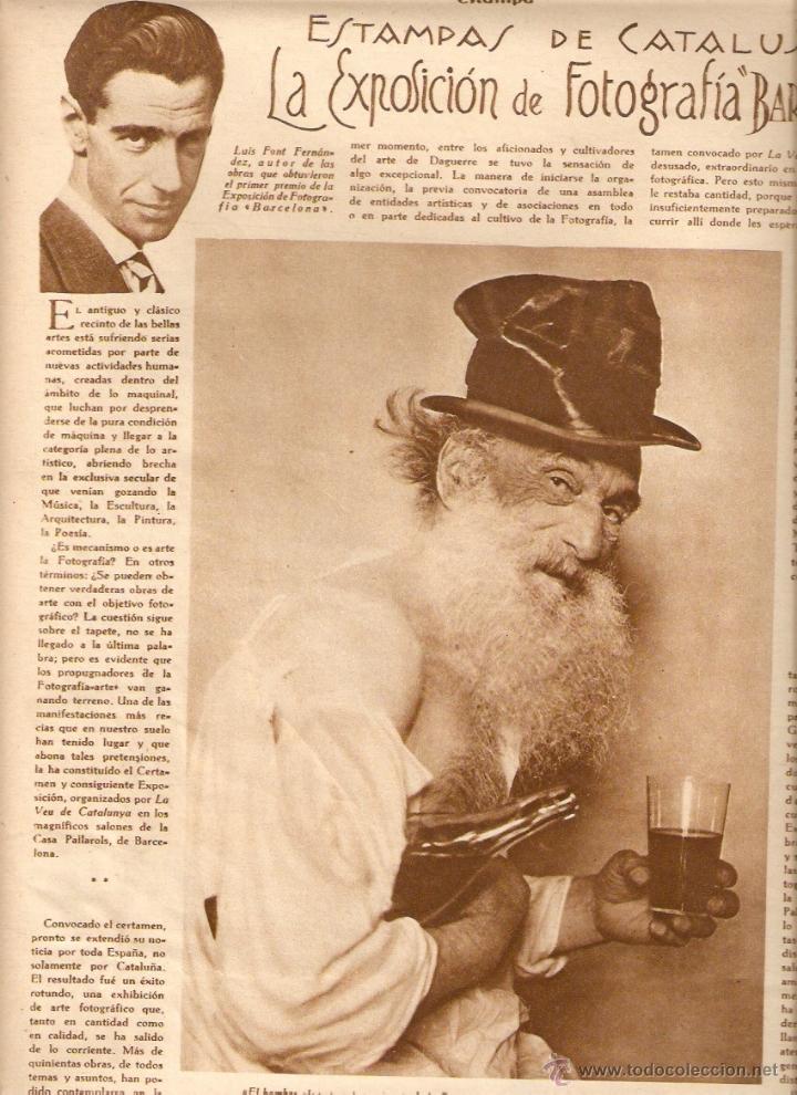 Collectionnisme: A&Ntilde;O 1928 RECORTE PRENSA LUIS FONT FERNANDEZ EXPOSICION DE FOTOGRAFIA DE BARCELONA