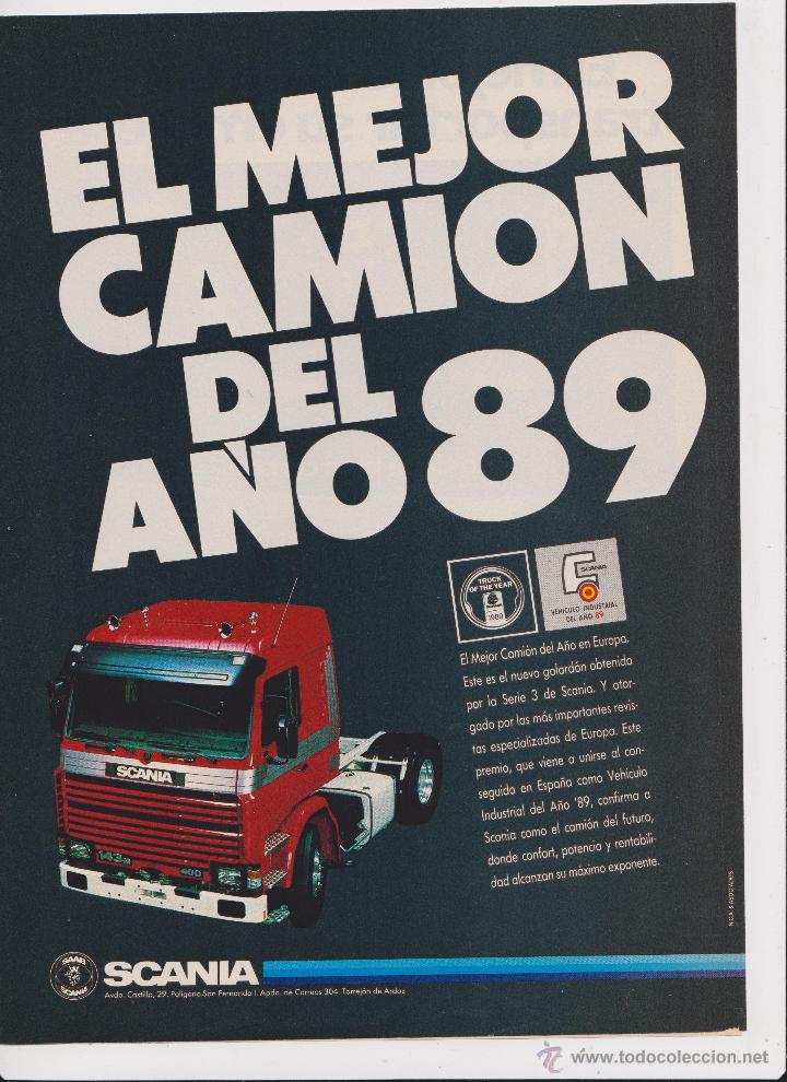 Coleccionismo: publicidad camion SCANIA CAMION DEL A&Ntilde;O 1989 EN ESPA&Ntilde;A