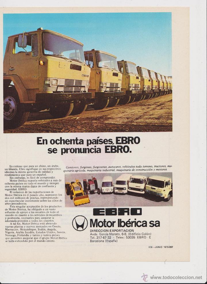 Coleccionismo: publicidad camion ebro  MOTOR iBERICA SA